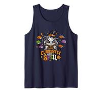 Currently Under A Spell Witch Reader Halloween Books Tank Top