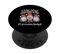 Curriculum Analyst Gnome Everything Is Fine Funny Christmas PopSockets Adhesive PopGrip