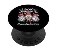 Curriculum Facilitator Gnome Everything Is Fine Christmas PopSockets Adhesive PopGrip