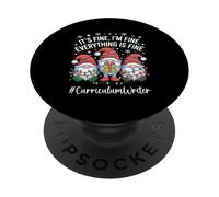 Curriculum Writer Gnome Everything Is Fine Funny Christmas PopSockets Adhesive PopGrip