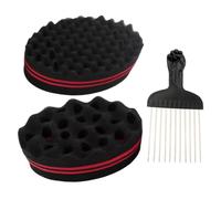 Currl Sponge - Hair Magic Twist Sponge | Twist Sponge For Textured Hair With Metal Pick | Waving Brush For Men | Waving Forming Dreadlock Defining Comb For Salon Homemade Grooming Barber Outdoor Trave