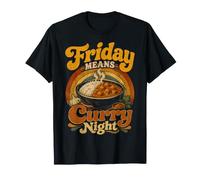 Curry Night Indian Takeaway Foodie Retro Vintage T-Shirt