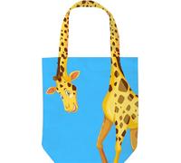 CurryFerry Cat Tote Bag for Women - Black Cat Gifts for Cat Lovers - Cat Mom Gifts - Birthday Bags as Cat Tote Bag - Large Book Tote Bag (Blue Giraffe)
