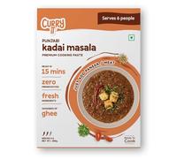 CURRYiT Punjabi Kadai Masala Paste. A rich, flavorful base for mutton, chicken, or fish. Get a delicious meal on the table in 15 mins. Made with Ghee. 250g.