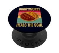 Currywurst Heals The Soul Funny Retro German Food Pun Foodie PopSockets Adhesive PopGrip