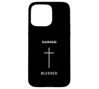 Cursed Blessed Cross - Minimalist Christian Faith Case for iPhone 15 Pro Max
