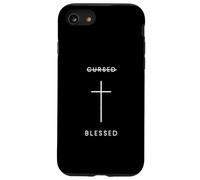 Cursed Blessed Cross - Minimalist Christian Faith Case for iPhone SE (2020) / 7/8