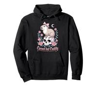 Cursed But Cuddly Capybara Roses Pullover Hoodie