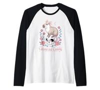Cursed But Cuddly Capybara Roses Raglan Baseball Tee
