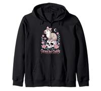 Cursed But Cuddly Capybara Roses Zip Hoodie