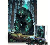 Cursed Forest Bear Jigsaw Puzzles for Adults 1000 Piece Brain Agility Restful Game Happy Challenge Night Game (38x52cm)