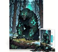 Cursed Forest Bear Teenagers 1000 Piece Jigsaw Puzzle Recall Enhancer Indoor Play Pattern Build Room Art (38x26cm)