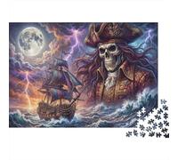 Cursed Skeleton Captain 1000 Piece Jigsaw Puzzle,Premium Cardboard,Great Gifts,Educational Toy,Whimsical Challenge,Home Wall Decor,Adults & Kids 14+,Stress Relief 52x38cm