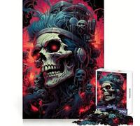 Cursed Skull Punk Jigsaw for Adults 1000 Pieces Brain Calisthen Clean Connection Pattern Assemble Ideal Decor (38x26cm)