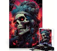 Cursed Skull Punk Jigsaw Puzzles 1000 Pieces for Adults Stress Free Home Play Enjoyable Challenge Furniture Decor (50x75cm)