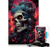 Cursed Skull Punk Jigsaw Puzzles 1000 Pieces for Adults Stress Free Home Play Enjoyable Challenge Furniture Decor (50x75cm)