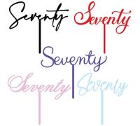Cursive Age Acrylic Cake Topper - Elegant Birthday Decoration, Custom Colours & Sizes (Age 70, Multicolour)