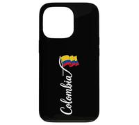Cursive Colombia Calligraphy With Waving Flag Case for iPhone 13 Pro
