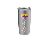Cursive Colombia Calligraphy with Waving Flag Stainless Steel Insulated Tumbler