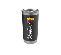 Cursive Colombia Calligraphy with Waving Flag Stainless Steel Insulated Tumbler