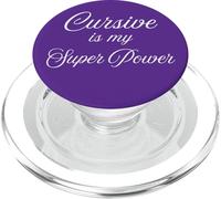 Cursive Is My Super Power Handwriting Humor Pun Fun PopSockets PopGrip for MagSafe