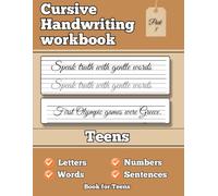 Cursive Practice Book for Teens: 30-Day Handwriting Challenge with Daily Cursive Exercises, Quotes, Facts & Writing Prompts for Ages 12-18