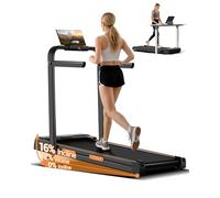 CURSOR FITNESS Foldable Treadmill with 16% Incline, Folding Treadmill for Home Office, 2.5HP Brushless Motor, 10KM/H Under Desk Walking Pad with Handle, Remote & LED Display, 330 lbs Capacity