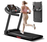 CURSOR FITNESS Folding Treadmill for Home, 3HP Quiet Brushless Motor, 136KG Capacity, 12KM/H Foldable Walking Running Treadmills Machine with Pulse Sensor & LCD Display
