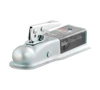 CURT 25135 Straight Tongue Trailer Coupler for 2-1/2-Inch Channel, 2-In Hitch Ball, 3,500 lbs, CLEAR ZINC