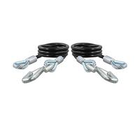 CURT 80176 44-Inch Vinyl-Coated Trailer Safety Cables, 17/32-In Snap Hooks, 7,500 lbs Break Strength, 2-Pack, Black