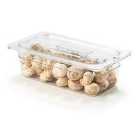 CURTA 6-Pack 1/3 Size 4" Deep NSF Polycarbonate Food Pan with Notched Lid & Drain Tray | Dishwasher & Freezer Safe Clear Container for Prep Tables, Buffet, Salad Bar, Commercial Kitchen