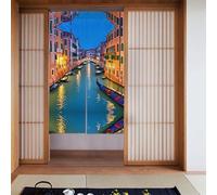 Curtain 2 Pieces Spliced 34x56in HYTTER Venice Night Printed for Most Doors, Perfect for Hanging Between Rooms, on Walls