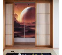 Curtain 2 Pieces Spliced 34x56in WHJSHOP Alien Planet Printing for Most Doors, Perfect for Hanging Between Rooms, on Walls