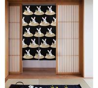 Curtain 2 Pieces Spliced 34x56in YYHHAOFA Bunny Building a Sand Castle Picture for Most Doors, Perfect for Hanging Between Rooms, on Walls