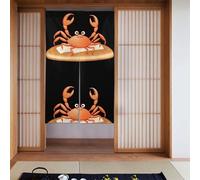 Curtain 2 Pieces Spliced 34x56in YYHHAOFA Crab on Bread Picture for Most Doors, Perfect for Hanging Between Rooms, on Walls