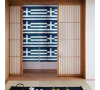 Curtain 2 Pieces Spliced 34x56in YYHHAOFA Greek Flag Picture for Most Doors, Perfect for Hanging Between Rooms, on Walls