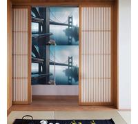 Curtain 2 Pieces Spliced 34x56in YYHHAOFA High Bridge Over The Sea Picture for Most Doors, Perfect for Hanging Between Rooms, on Walls