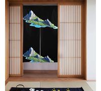 Curtain 2 Pieces Spliced 34x56in YYHHAOFA Ink Rivers and Mountains Picture for Most Doors, Perfect for Hanging Between Rooms, on Walls