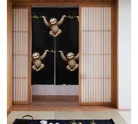 Curtain 2 Pieces Spliced 34x56in YYHHAOFA Naughty Sloth Picture for Most Doors, Perfect for Hanging Between Rooms, on Walls