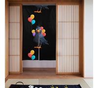 Curtain 2 Pieces Spliced 34x56in YYHWHJDE Crow Holding Colorful Balloons Pattern for Most Doors, Perfect for Hanging Between Rooms, on Walls