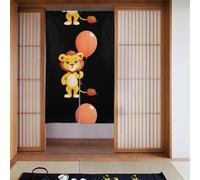 Curtain 2 Pieces Spliced 34x56in YYHWHJDE Little Lion Holding A Big Balloon Pattern for Most Doors, Perfect for Hanging Between Rooms, on Walls