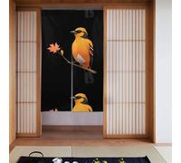 Curtain 2 Pieces Spliced 34x56in YYHWHJDE Oriole Holding A Maple Leaf Pattern for Most Doors, Perfect for Hanging Between Rooms, on Walls
