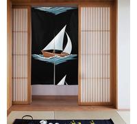 Curtain 2 Pieces Spliced 34x56in YYHWHJDE Ship in The Wind and Waves Pattern for Most Doors, Perfect for Hanging Between Rooms, on Walls