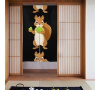 Curtain 2 Pieces Spliced 34x56in YYHWHJDE Squirrel Holding Green Grapes Pattern for Most Doors, Perfect for Hanging Between Rooms, on Walls