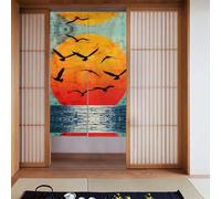 Curtain 2 Pieces Spliced 34x56in YYHWHJDE Sunrise on The Sea Pattern for Most Doors, Perfect for Hanging Between Rooms, on Walls
