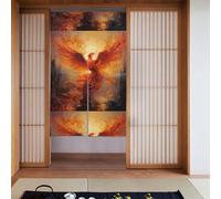 Curtain 2 Pieces Spliced 34x56in YYHWHJDE The Phoenix Reborn in Fire Pattern for Most Doors, Perfect for Hanging Between Rooms, on Walls