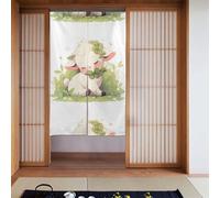 Curtain 2 Pieces Spliced 34x56in YYHWHJDE The Shy Little Sheep Pattern for Most Doors, Perfect for Hanging Between Rooms, on Walls