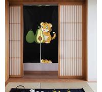 Curtain 2 Pieces Spliced 34x56in YYHWHJDE Tiger Cub Holding Avocado Pattern for Most Doors, Perfect for Hanging Between Rooms, on Walls