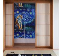 Curtain 2 Pieces Spliced 34x56in YYHWHJDE Tiger in The Sky Pattern for Most Doors, Perfect for Hanging Between Rooms, on Walls