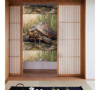 Curtain 2 Pieces Spliced 34x56in YYHWHJDE Turtle Crawling Into The Swamp Pattern for Most Doors, Perfect for Hanging Between Rooms, on Walls